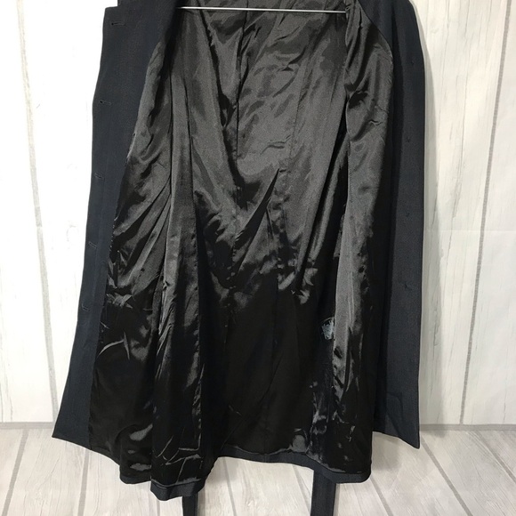 Tahari ruffle mock neck trench coat Large - Picture 6 of 8